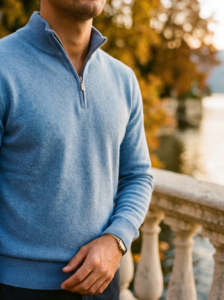 Pull camionneur zippé Noah pour Homme | Coton et laine, coupe ajustée 1