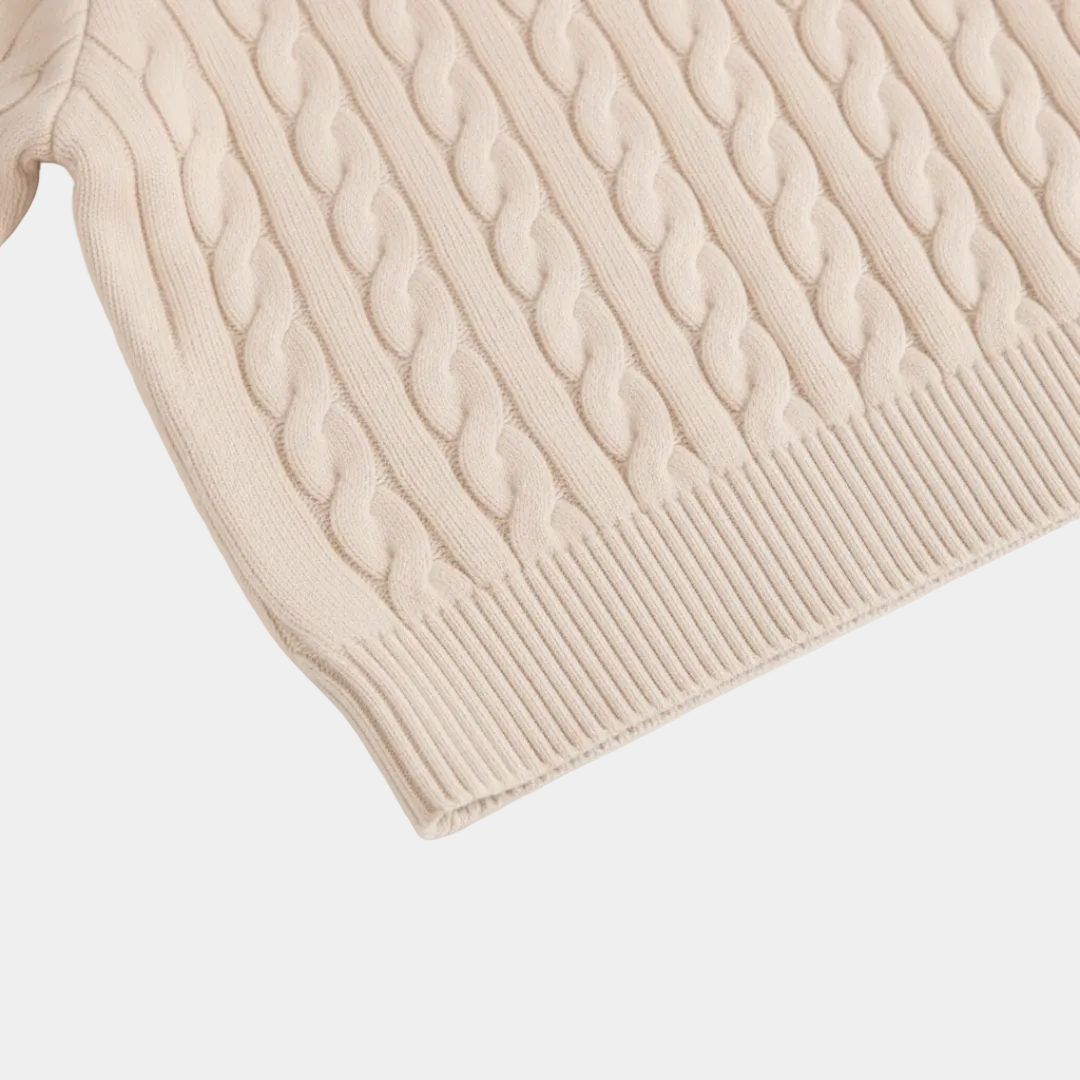 Pull Demi-Zip Torsadé Louis Homme | Col Montant et Chaud 9