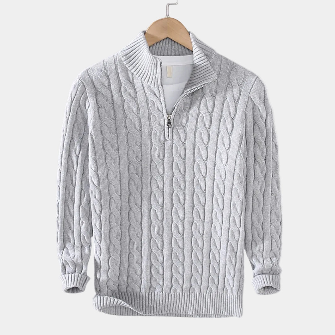 Pull Demi-Zip Torsadé Louis Homme | Col Montant et Chaud 2