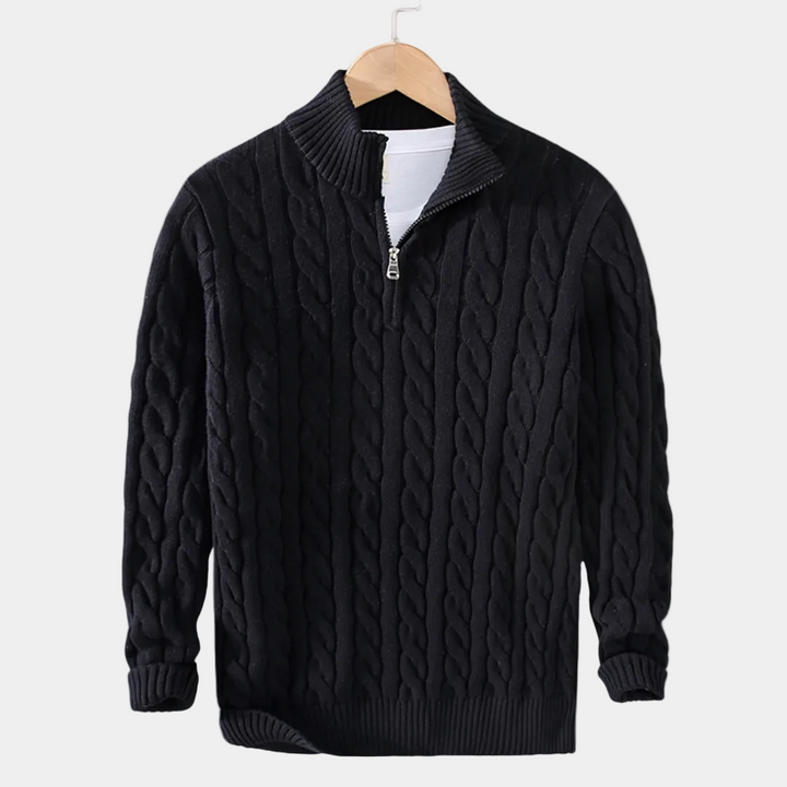 Pull Demi-Zip Torsadé Louis Homme | Col Montant et Chaud 3