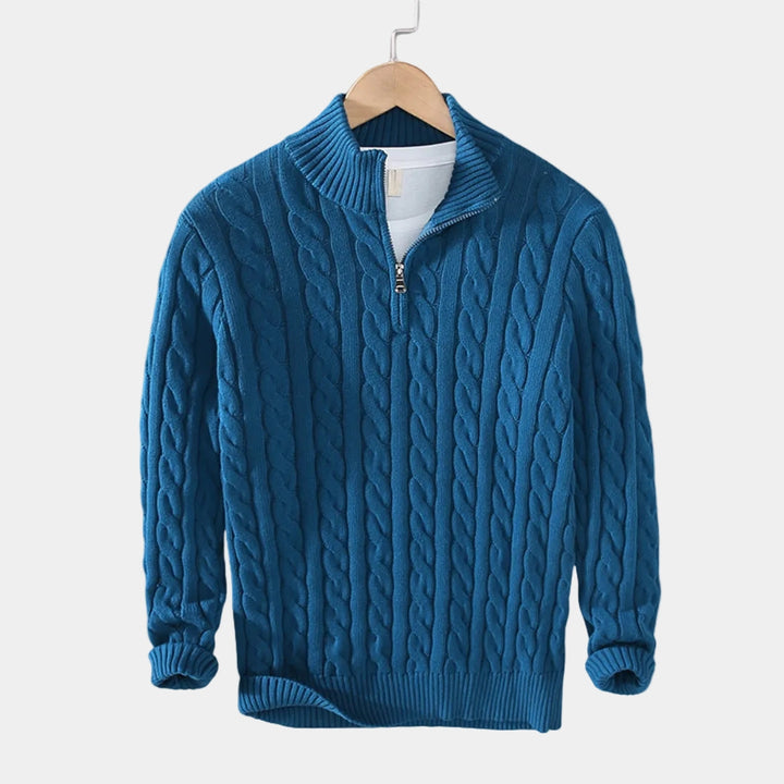 Pull Demi-Zip Torsadé Louis Homme | Col Montant et Chaud 5