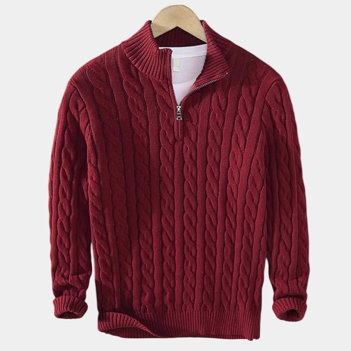 Pull Demi-Zip Torsadé Louis Homme | Col Montant et Chaud 6