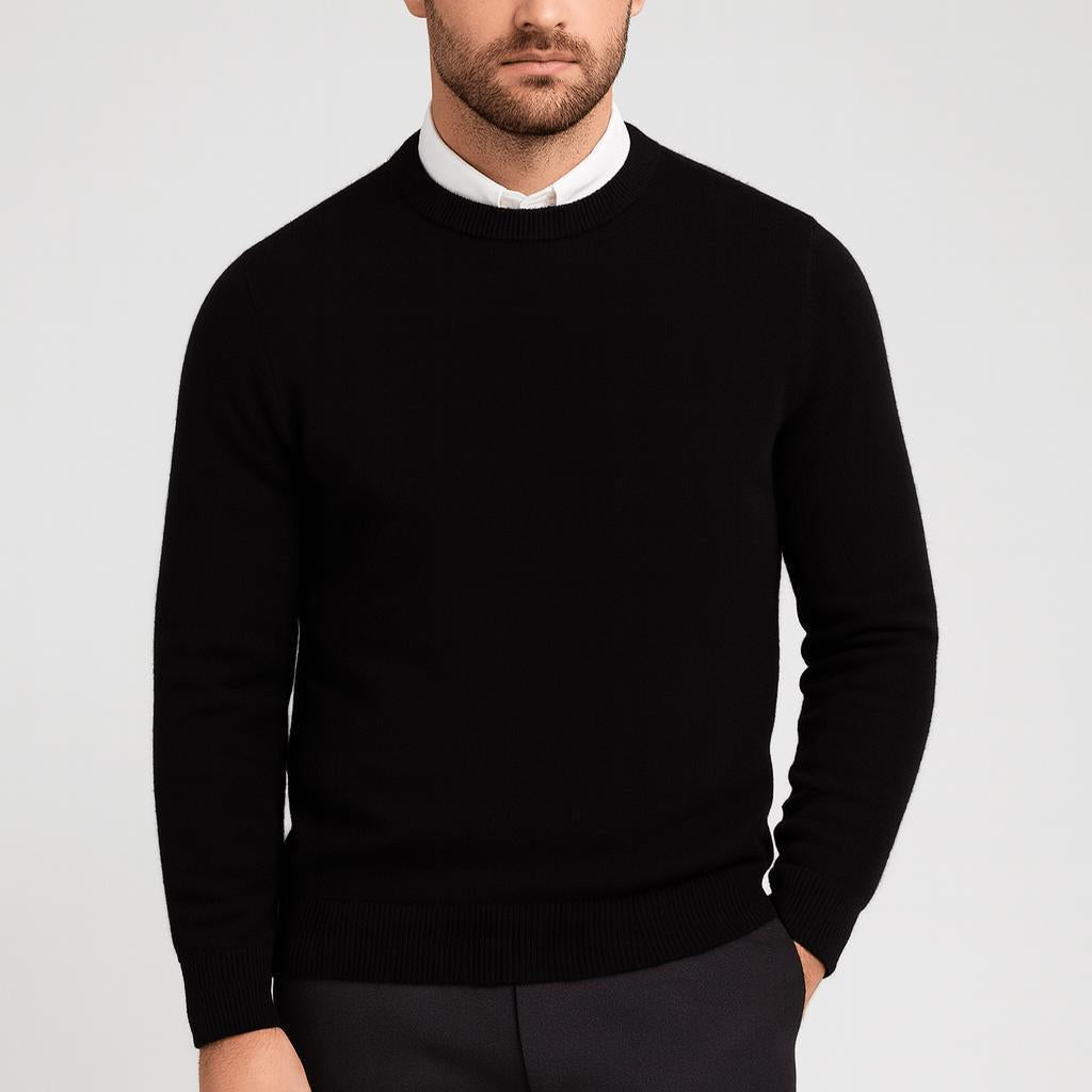 Pull en laine fine Raphaël pour Homme | Léger, chaud, bords-côtes 0