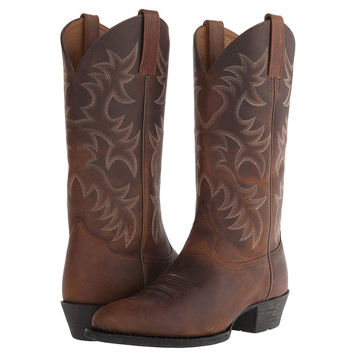 Bottes Western Louis Homme | Cuir Texturé, Bout Pointu, Talon Cubain 1