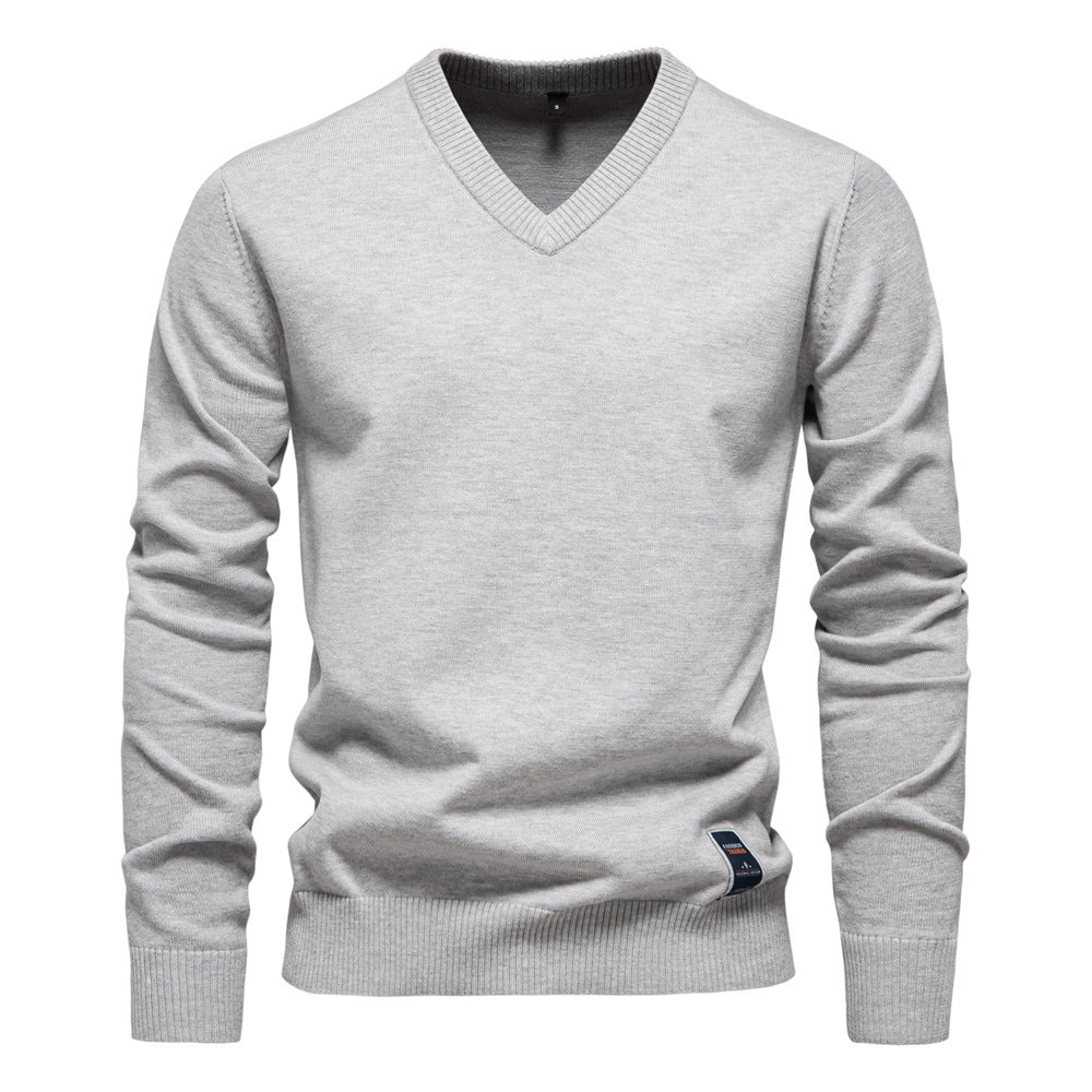 Sweat col V Arthur pour Homme | Coton mélangé, coupe slim ajustée 1
