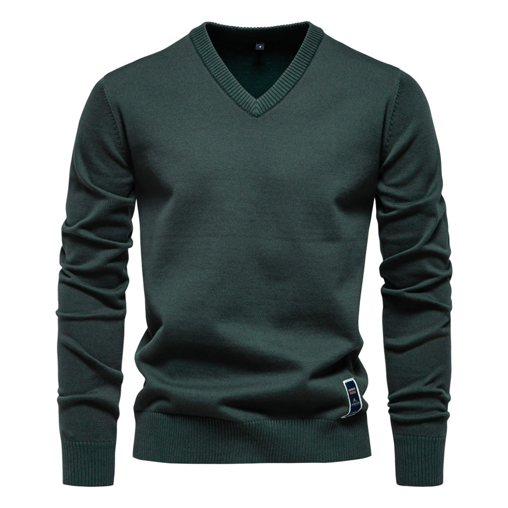 Sweat col V Arthur pour Homme | Coton mélangé, coupe slim ajustée 2