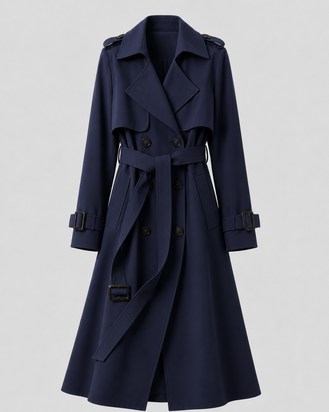 Trench Camille Femme Ceinturé | Boutonnage Croisé, Coupe Longue 2