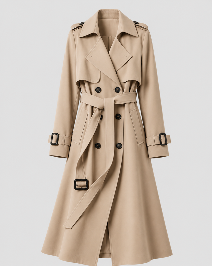 Trench Camille Femme Ceinturé | Boutonnage Croisé, Coupe Longue 3