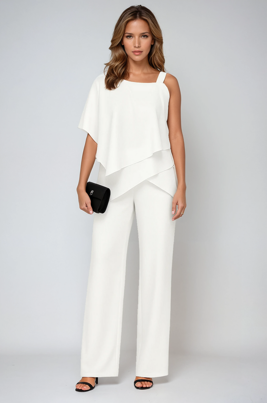 Ensemble Deux Pièces Léa Femme | Top Asymétrique, Pantalon Ample 0