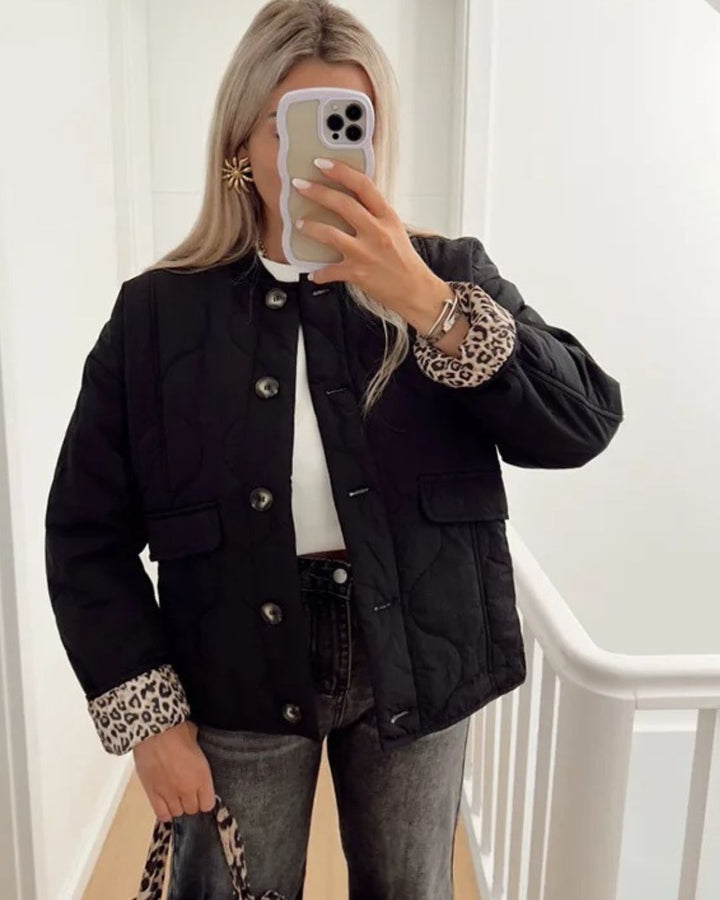 Veste Chic Jade | Doublure Léopard, Coupe Ajustée Femme 0