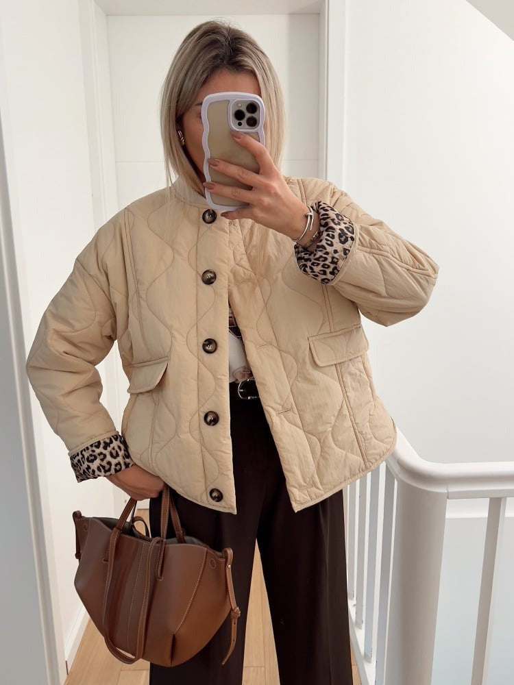 Veste Chic Jade | Doublure Léopard, Coupe Ajustée Femme 1