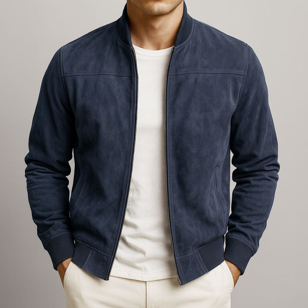 Veste en Cuir Suédé Simon | Silhouette Épurée, Urbaine Homme 2