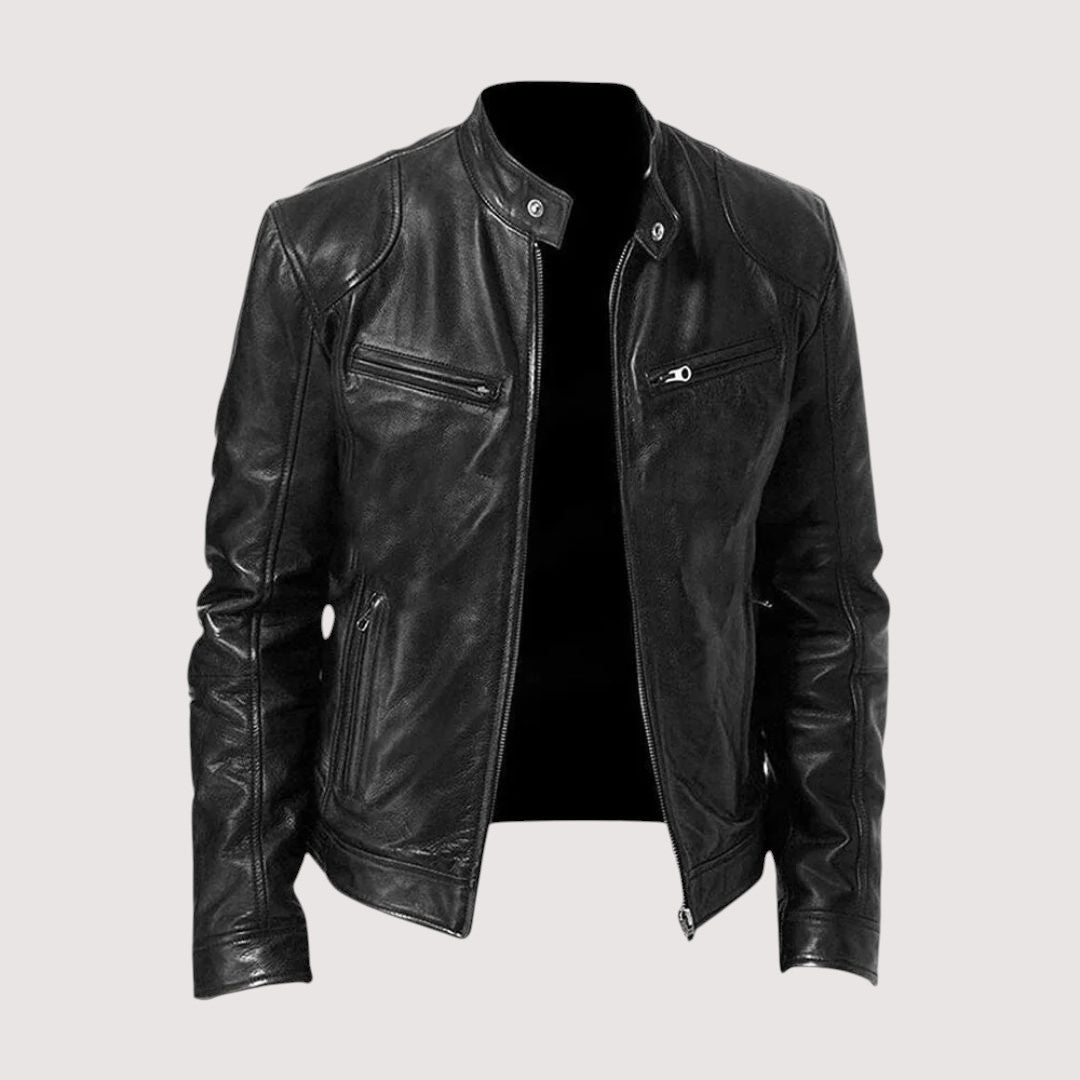 Veste en Cuir Romain | Coupe Ajustée et Intemporelle pour Homme 0