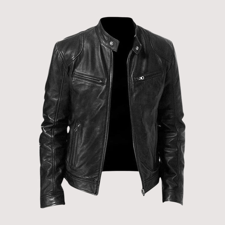 Veste en Cuir Romain | Coupe Ajustée et Intemporelle pour Homme 0
