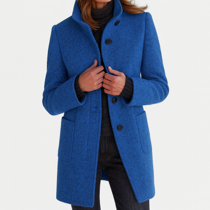 Veste Nina Femme en Laine Mélangée | Col Montant, Coupe Droite 1