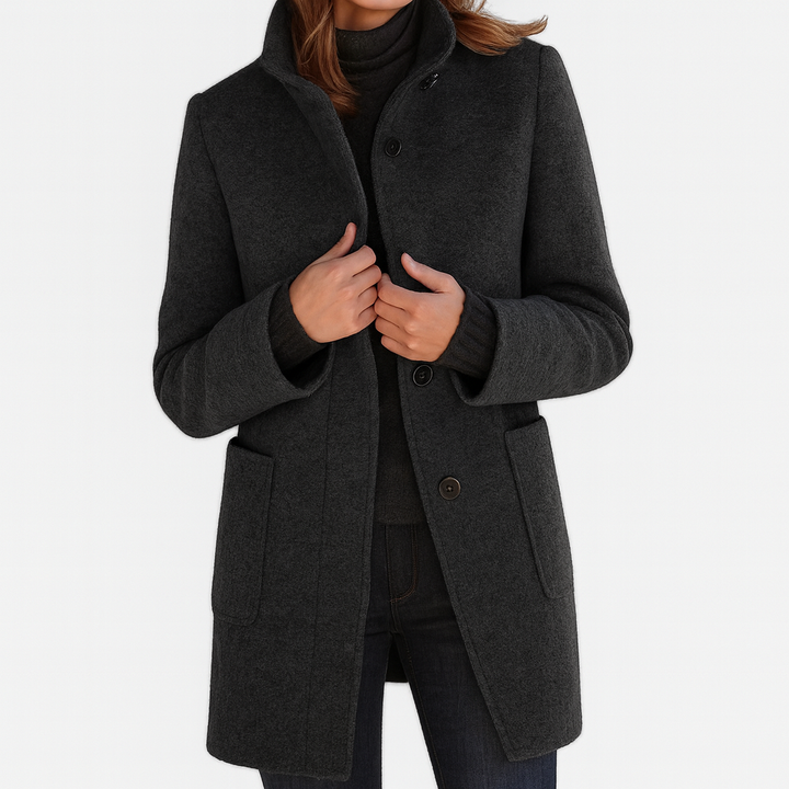 Veste Nina Femme en Laine Mélangée | Col Montant, Coupe Droite 4