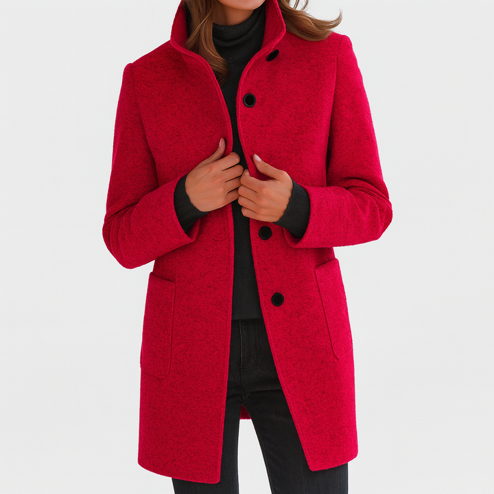 Veste Nina Femme en Laine Mélangée | Col Montant, Coupe Droite 5