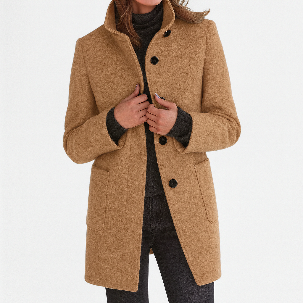 Veste Nina Femme en Laine Mélangée | Col Montant, Coupe Droite 6