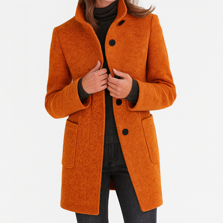 Veste Nina Femme en Laine Mélangée | Col Montant, Coupe Droite 7