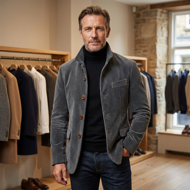 Veste en Velours Côtelé Alexandre | Revers Marqués, Élégante Homme 0