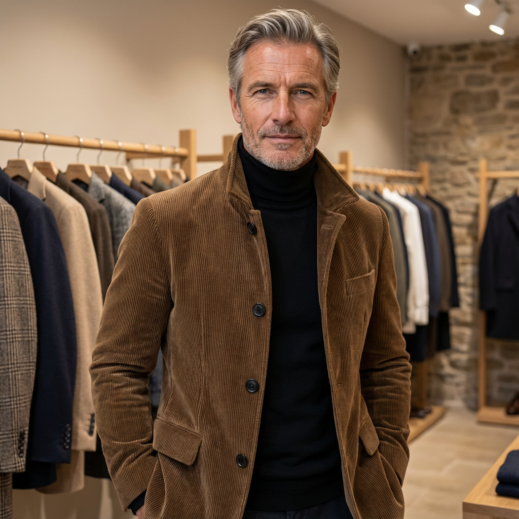 Veste en Velours Côtelé Alexandre | Revers Marqués, Élégante Homme 1
