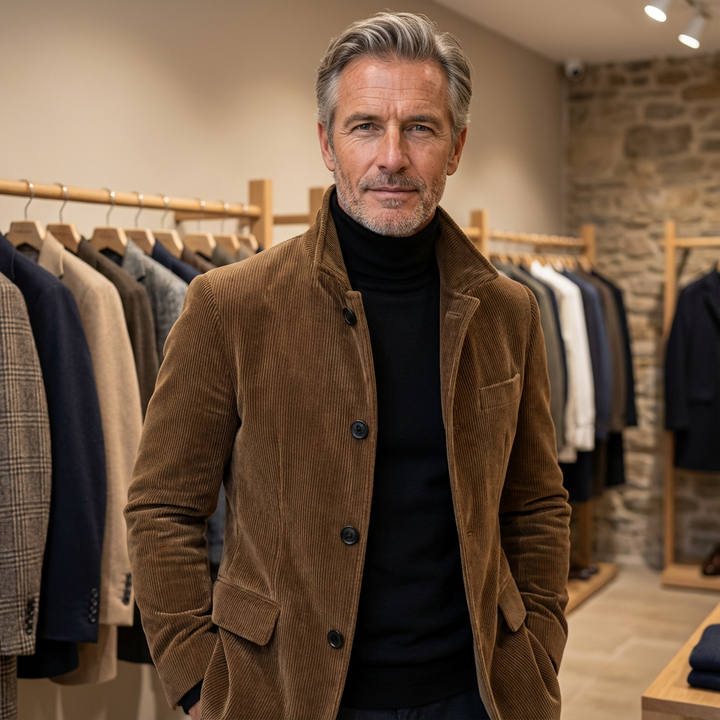 Veste en Velours Côtelé Alexandre | Revers Marqués, Élégante Homme 1