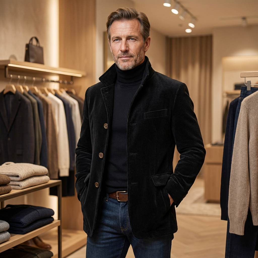 Veste en Velours Côtelé Alexandre | Revers Marqués, Élégante Homme 2