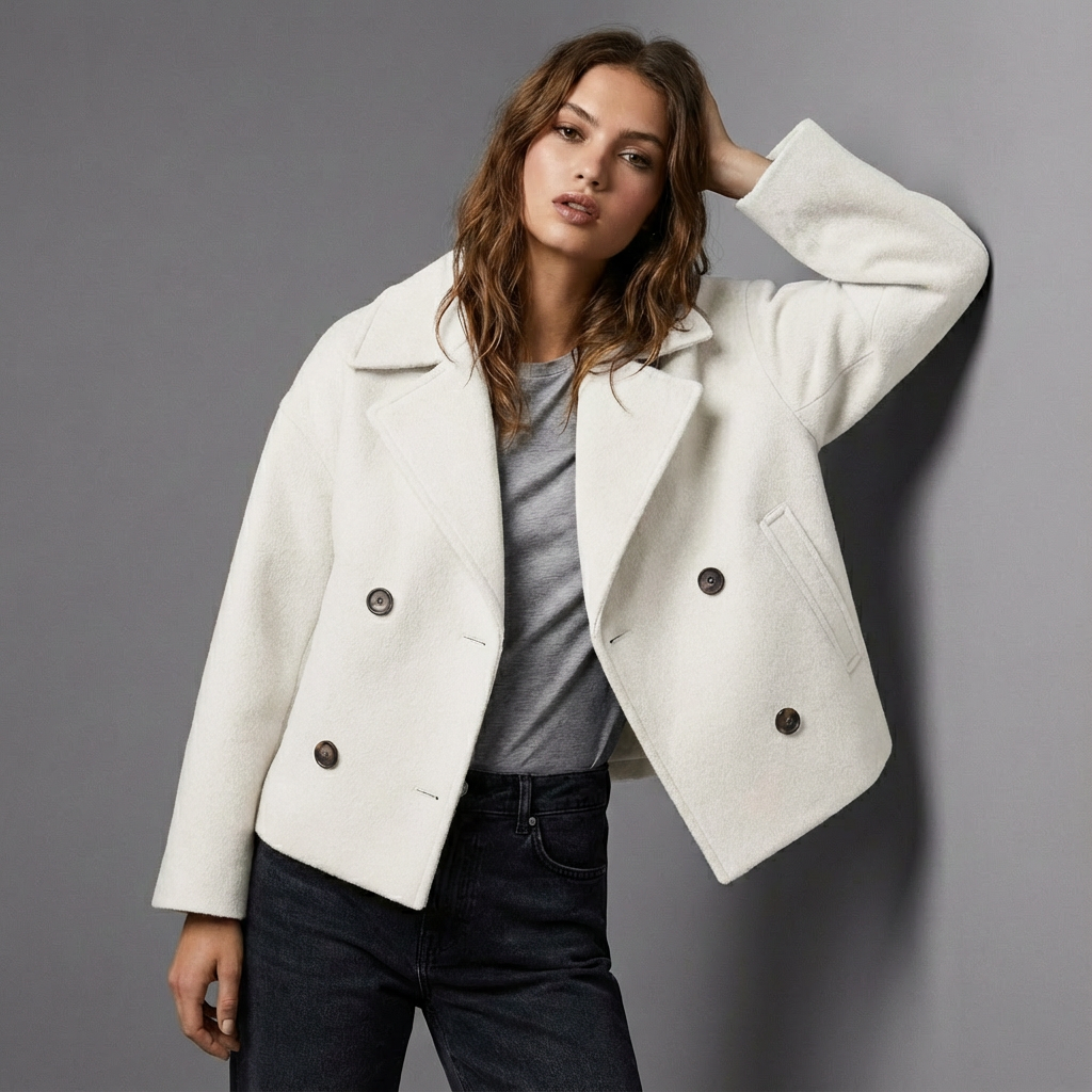 Veste Courte Alice Femme | Double Boutonnage, Revers, Coupe Droite 1