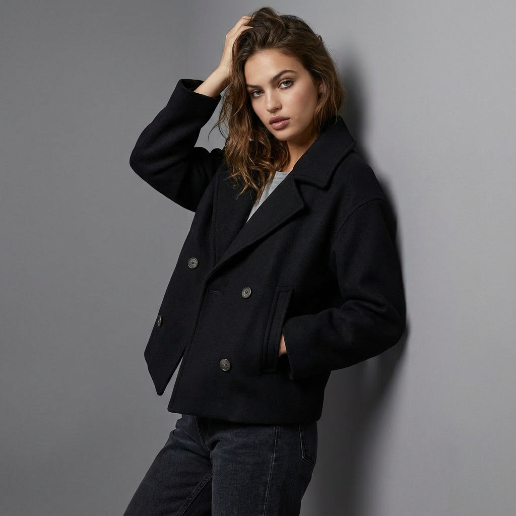 Veste Courte Alice Femme | Double Boutonnage, Revers, Coupe Droite 2