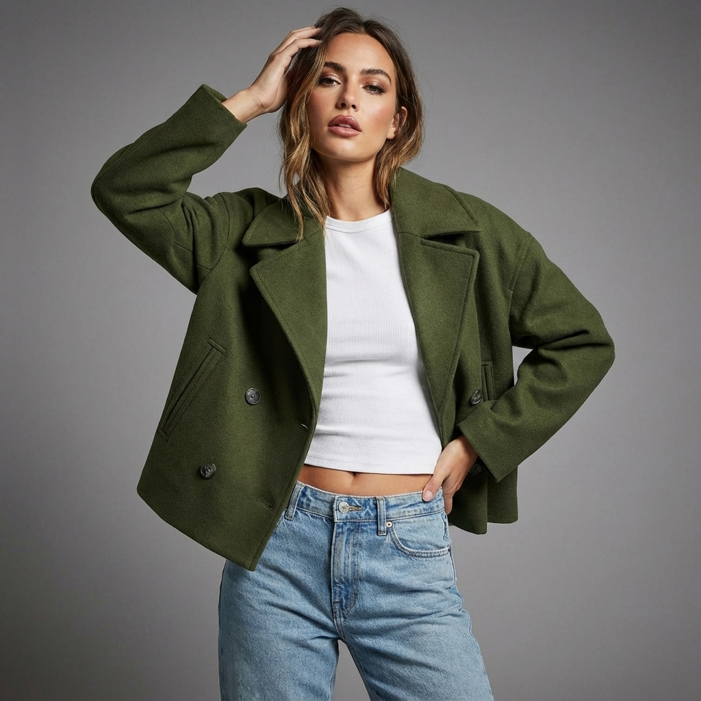 Veste Courte Alice Femme | Double Boutonnage, Revers, Coupe Droite 3
