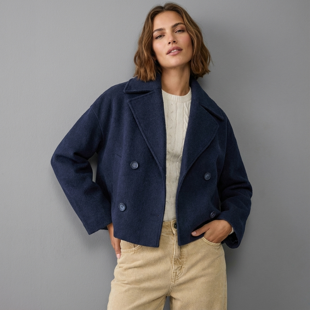 Veste Courte Alice Femme | Double Boutonnage, Revers, Coupe Droite 4