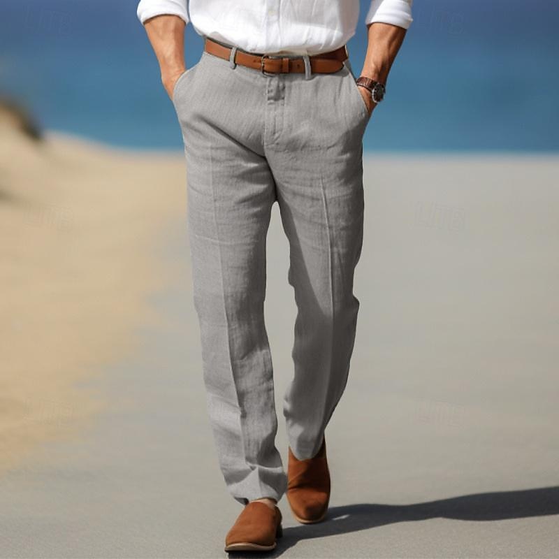 Pantalon en Lin Premium Victor | Passants Ceinture, Élégance Estivale 3